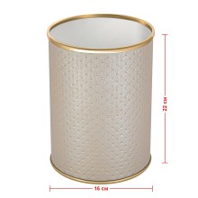 Ведро для мусора 3л открытое Geralis M-PLG-B PUNTO бежевое, кант золото