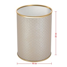 Ведро для мусора 3л открытое Geralis M-PLG-B PUNTO бежевое, кант золото