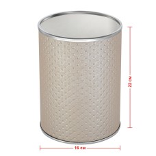 Ведро для мусора 3л открытое Geralis M-PLH-B PUNTO бежевое, кант хром