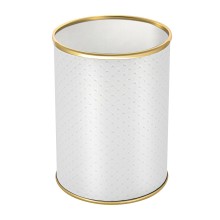 Ведро для мусора 3л открытое Geralis M-PWG-B PUNTO белое, кант золото