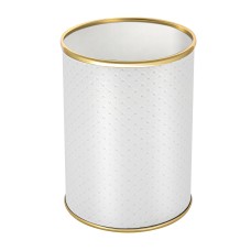 Ведро для мусора 3л открытое Geralis M-PWG-B PUNTO белое, кант золото