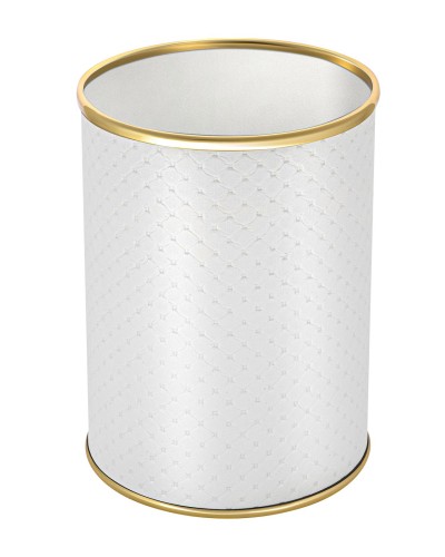 Ведро для мусора 3л открытое Geralis M-PWG-B PUNTO белое, кант золото