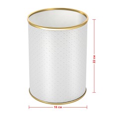 Ведро для мусора 3л открытое Geralis M-PWG-B PUNTO белое, кант золото