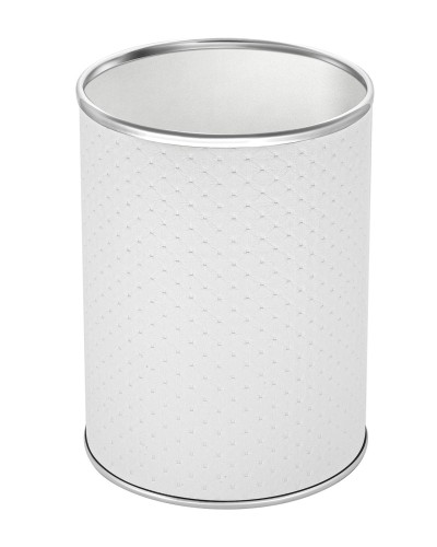 Ведро для мусора 3л открытое Geralis M-PWH-B PUNTO белое, кант хром