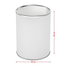 Ведро для мусора 3л открытое Geralis M-PWH-B PUNTO белое, кант хром