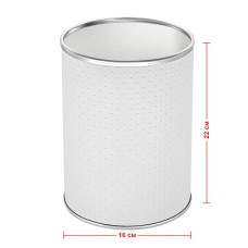 Ведро для мусора 3л открытое Geralis M-PWH-B PUNTO белое, кант хром