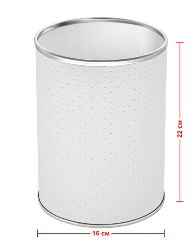 Ведро для мусора 3л открытое Geralis M-PWH-B PUNTO белое, кант хром