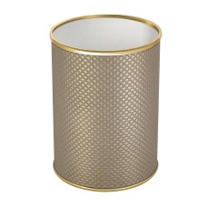 Ведро для мусора 3л открытое Geralis M-RBG-B Ромб темное, кант золото