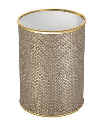 Ведро для мусора 3л открытое Geralis M-RBG-B Ромб темное, кант золото