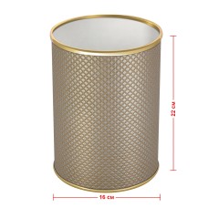 Ведро для мусора 3л открытое Geralis M-RBG-B Ромб темное, кант золото