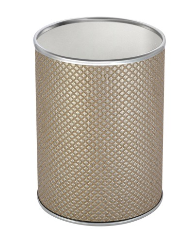 Ведро для мусора 3л открытое Geralis M-RBH-B Ромб темное, кант хром