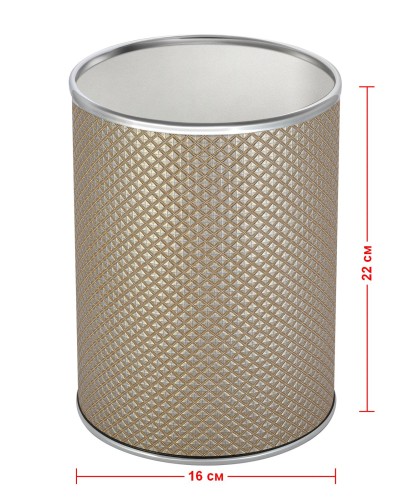 Ведро для мусора 3л открытое Geralis M-RBH-B Ромб темное, кант хром