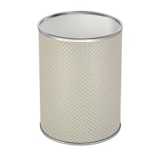 Ведро для мусора 3л открытое Geralis M-RWH-B Ромб белое, кант хром