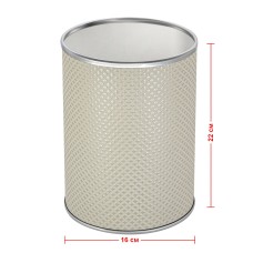 Ведро для мусора 3л открытое Geralis M-RWH-B Ромб белое, кант хром