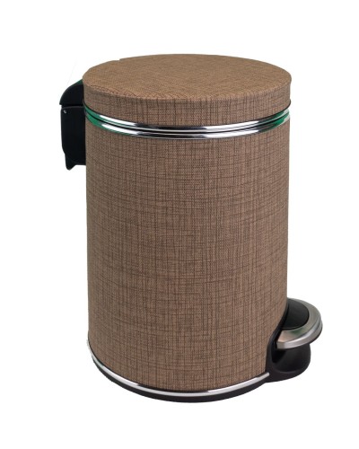 Ведро для мусора 5л Geralis V-BLH-B Вamboo Biege цвет темно-бежевый, кант хром