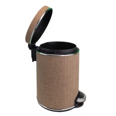 Ведро для мусора 5л Geralis V-BLH-B Вamboo Biege цвет темно-бежевый, кант хром