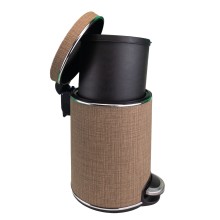 Ведро для мусора 5л Geralis V-BLH-B Вamboo Biege цвет темно-бежевый, кант хром