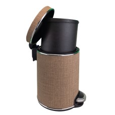 Ведро для мусора 5л Geralis V-BLH-B Вamboo Biege цвет темно-бежевый, кант хром