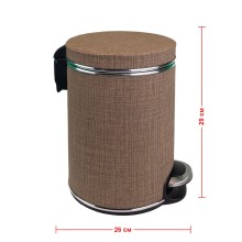 Ведро для мусора 5л Geralis V-BLH-B Вamboo Biege цвет темно-бежевый, кант хром