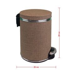 Ведро для мусора 5л Geralis V-BLH-B Вamboo Biege цвет темно-бежевый, кант хром