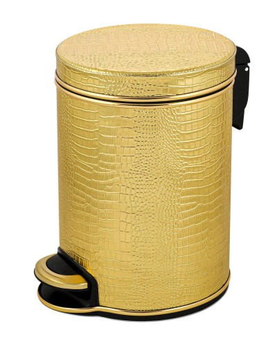 Ведро для мусора 5л Geralis V-KGG-B CROCO золото, кант золото