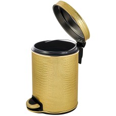 Ведро для мусора 5л Geralis V-KGG-B CROCO золото, кант золото