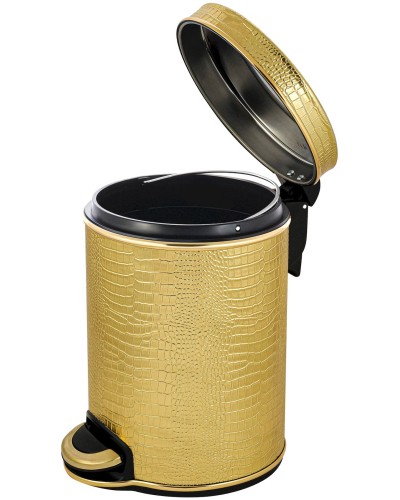 Ведро для мусора 5л Geralis V-KGG-B CROCO золото, кант золото