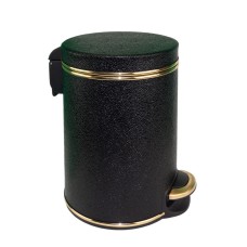 Ведро для мусора 5л Geralis V-KHBG-B черное, кант золото