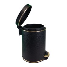 Ведро для мусора 5л Geralis V-KHBG-B черное, кант золото