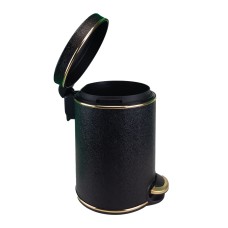 Ведро для мусора 5л Geralis V-KHBG-B черное, кант золото