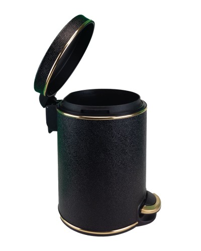 Ведро для мусора 5л Geralis V-KHBG-B черное, кант золото