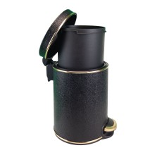 Ведро для мусора 5л Geralis V-KHBG-B черное, кант золото