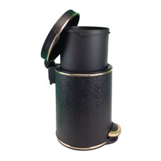 Ведро для мусора 5л Geralis V-KHBG-B черное, кант золото