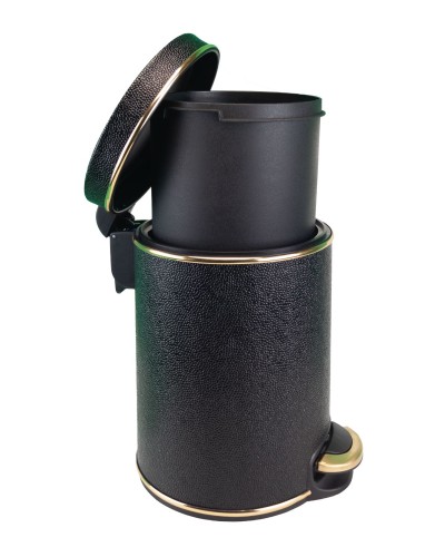 Ведро для мусора 5л Geralis V-KHBG-B черное, кант золото