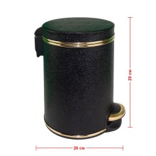 Ведро для мусора 5л Geralis V-KHBG-B черное, кант золото