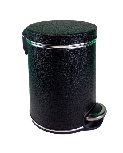 Ведро для мусора 5л Geralis V-KHBH-B черное, кант хром