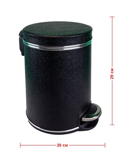Ведро для мусора 5л Geralis V-KHBH-B черное, кант хром