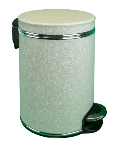 Ведро для мусора 5л Geralis V-KHWH-B белое, кант хром