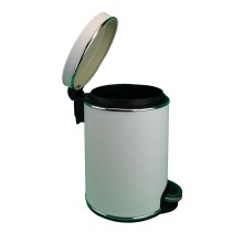 Ведро для мусора 5л Geralis V-KHWH-B белое, кант хром