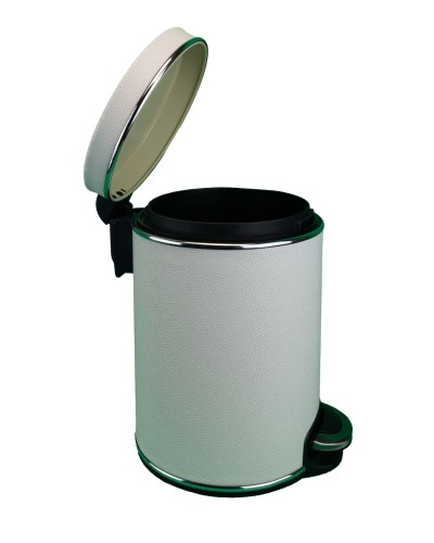 Ведро для мусора 5л Geralis V-KHWH-B белое, кант хром