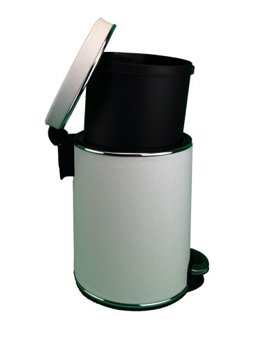 Ведро для мусора 5л Geralis V-KHWH-B белое, кант хром