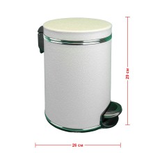 Ведро для мусора 5л Geralis V-KHWH-B белое, кант хром