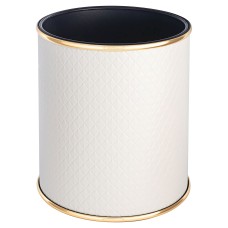 Ведро для мусора 6л открытое Geralis M-NCWG1-S белое, кант золото, внутренний цвет черный