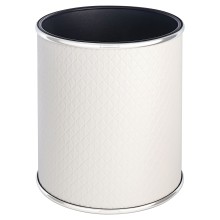 Ведро для мусора 6л открытое Geralis M-NCWH1-S белое, кант хром, внутренний цвет черный