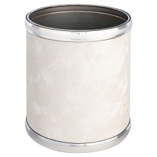 Ведро для мусора 6л открытое Geralis M-NFWH2-S NEW FLOWER, белое, кант хром, внутренний цвет необработанный хром