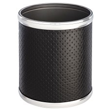 Ведро для мусора 6л открытое Geralis M-PBH2-S PUNTO черное, кант хром, внутренний цвет необработанный хром