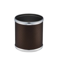 Ведро для мусора 6л открытое Geralis M-PCH2-S PUNTO шоколад, кант хром, внутренний цвет необработанный хром