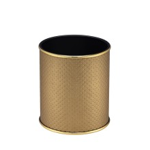 Ведро для мусора 6л открытое Geralis M-PGG1-S PUNTO золото, кант золото, внутренний цвет черный