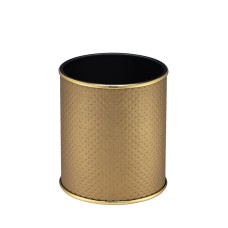 Ведро для мусора 6л открытое Geralis M-PGG1-S PUNTO золото, кант золото, внутренний цвет черный