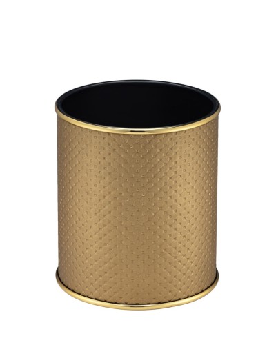 Ведро для мусора 6л открытое Geralis M-PGG1-S PUNTO золото, кант золото, внутренний цвет черный